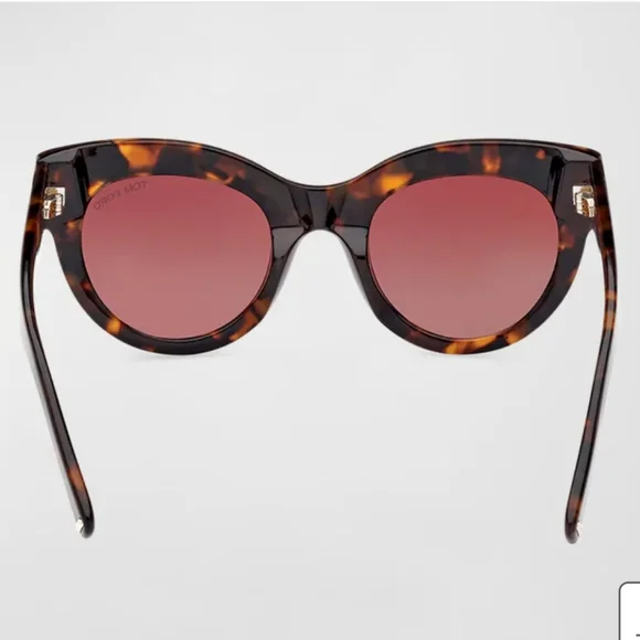 Tom Ford Lucille Cat Eye Sunglasses Dark Havanah Bordeaux Luxury Designer #106 Tom Ford - Polarized Lucia Sunglasses - Cat Eye Sunglasses  main image 3